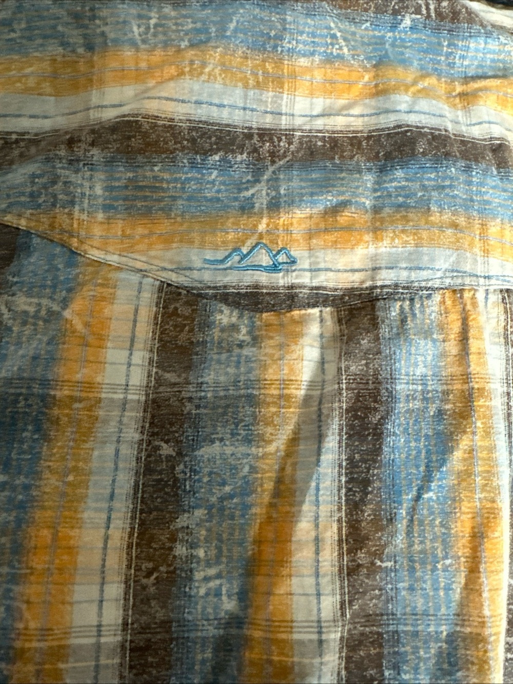Columbia Short-Sleeve Plaid Button-Down Shirt — Blue and orange - Picture 5 of 7